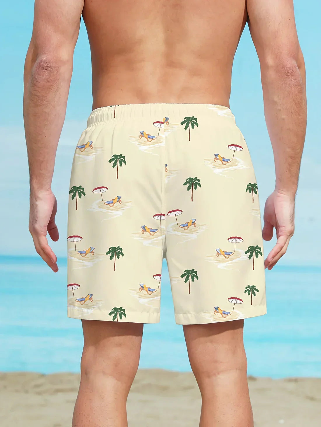 Strandshorts med palmmönster - Kenta