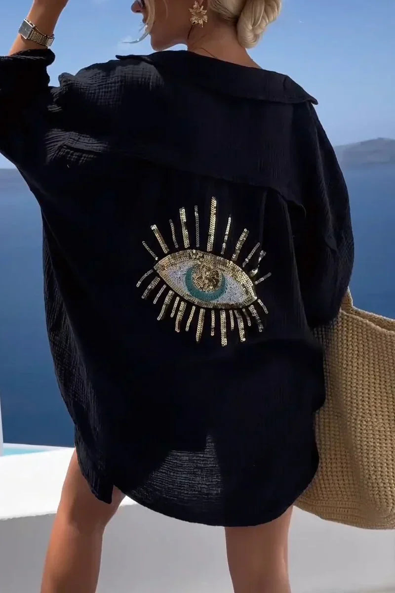 Casual skjorta med paljetter - Viktoria