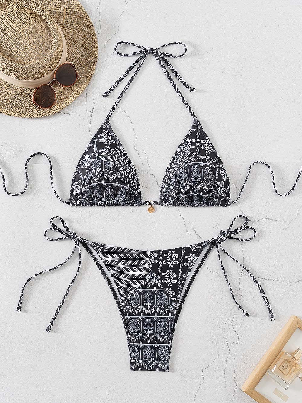 Snygg bikini med blom- och geotryck för kvinnor - Marianna