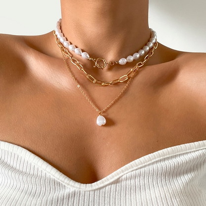 Vintage-inspirerad flerlagrig pärlhalsband - Emmy