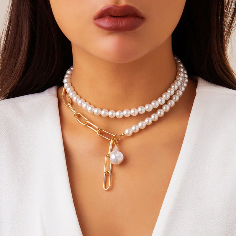 Vintage-inspirerad flerlagrig pärlhalsband - Emmy