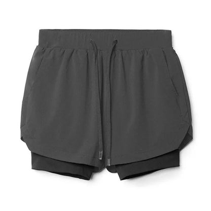 Dubbellagers andningsbara fitnessshorts för män - Kennet